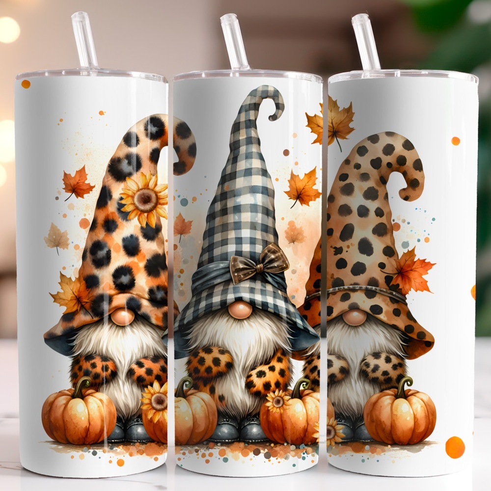 (1) Fall Gnome Tumbler,  Autumn Tumbler
